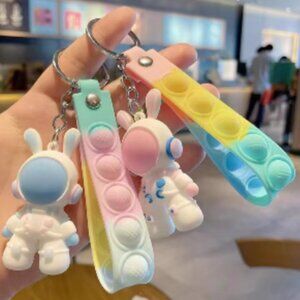 3 for $10 New in packaging! Space Bunny Keychain